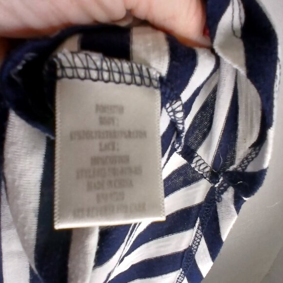 UGC Almost Famous Navy and white stripe with lace 3/4 sleeve sz sm - Picture 11 of 11